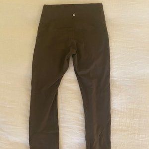 Lululemon Dark Olive In Movement Leggings Size 8